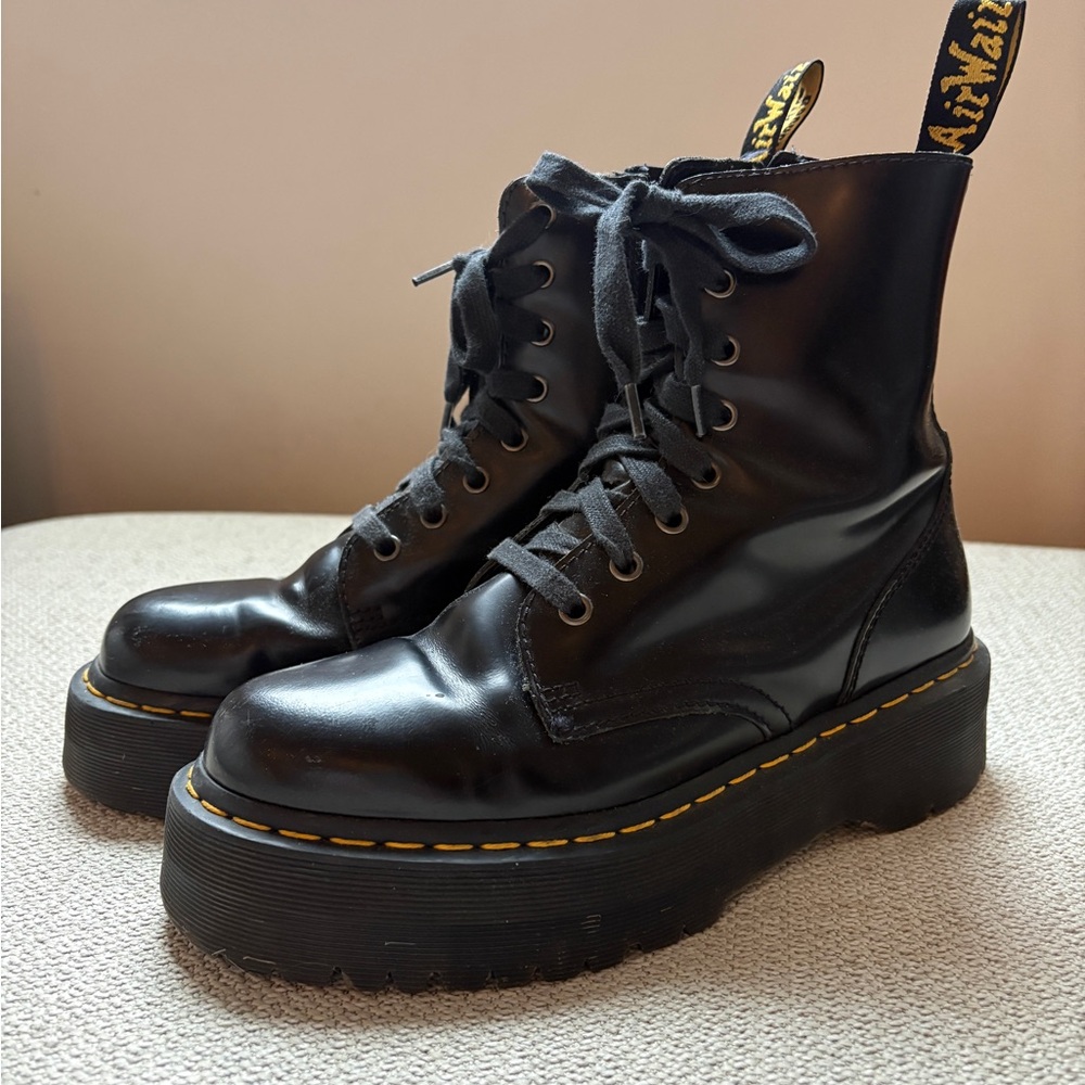 Dr. Martens Black Platform Combat Boots
